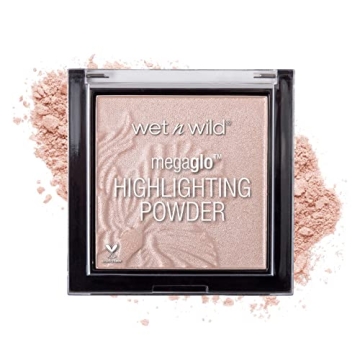 wet n wild MegaGlo Highlighting Powder, Highlighter Makeup, Shimmer Glow, Pink Rose Gold Blossom Glo...