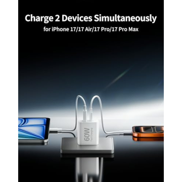 60W Fast Charger for iPhone 17/Air Pro Max - 3 Pack
