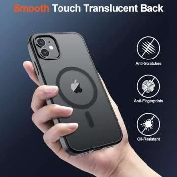 SUPFINE Magnetic for iPhone 12 Case/iPhone 12 Pro Case (Compatible with MagSafe)(10 FT Military Grade Drop Protection) Slim Translucent Matte Shockproof with Anti-Fingerprint Phone Case,Black