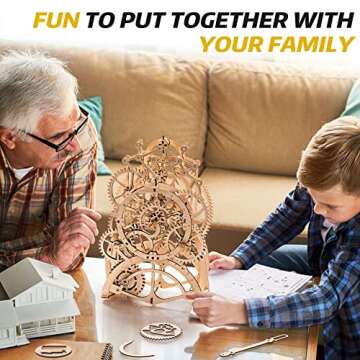 ROKR 3D Wooden Puzzles DIY Clock Kits for Adults to Build Wood Model Building Kit Unique Birthday Gi...