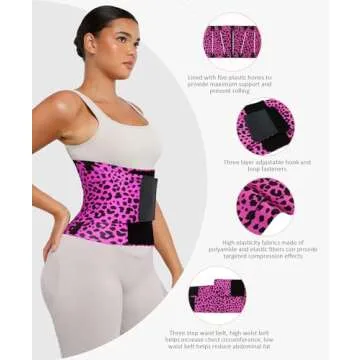 FeelinGirl Neoprene Perspiring Workout Waist Trainer Corset Trimmer Belt for Women Belly Band Body S...
