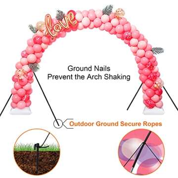 Chamvis Balloon Arch Kit with Electric Balloon Pump, Adjustable Balloon Arch Stand Garden Arbors: Balloon Arch Frame Plant Support Stand - for Wedding Baby Shower Birthday Garden Arbors