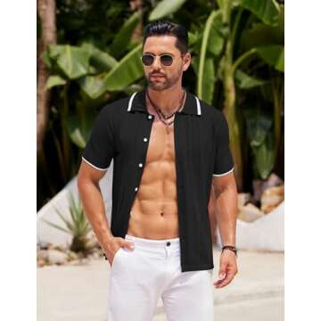 COOFANDY Men's Short Sleeve Knit Polo Shirt for Summer