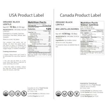 Food to Live Organic Black Lentils for Delicious Meals