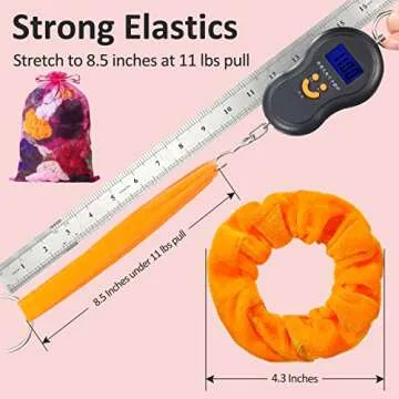 ADRIONE Velvet Hair Scrunchies - 60 Pack for Women, Girls, and Kids - Bulk Scrunchies Hair Ties No Damage Scrunchy Hair Bands Ponytail Holders for Thick, Curly, Thin, Fine Hair