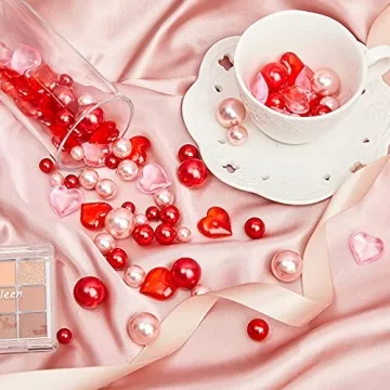 MTLEE 2116 Pieces Valentine's Day Pearl Vase Fillers
