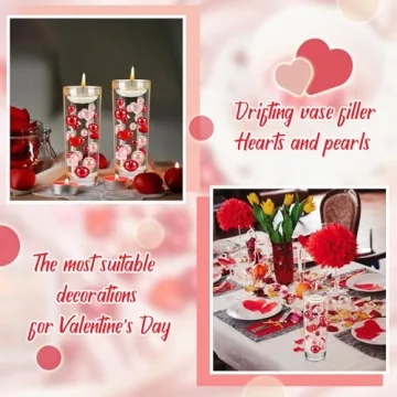 MTLEE 2116 Pieces Valentine's Day Pearl Vase Fillers
