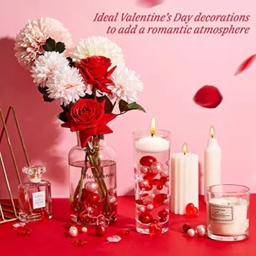 MTLEE 2116 Pieces Valentine's Day Pearl Vase Fillers