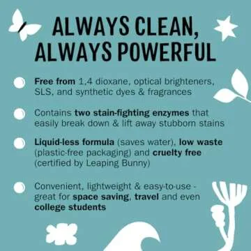 Molly’s Suds Laundry Detergent Sheets | Gentle on Sensitive Skin, Powerful Bio-Based Enzymes, Stain-Fighting | Liquidless & Plastic-Free Packaging | 120 Loads (Unscented)