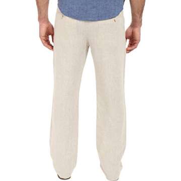 Perry Ellis Men's Casual Linen Drawstring Pants Lightweight