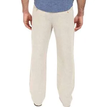 Perry Ellis Men's Casual Linen Drawstring Pants Lightweight