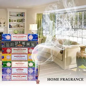 Satya Incense Gift Set Nag Champa, Super hit, Dragon's Blood, Sandalwood, Patchouli, Lavender, Positive Vibes, 15 g