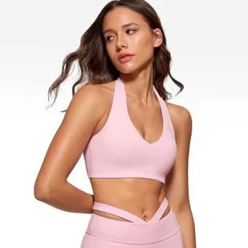 INGIA Women's Halter Longline Sports Bra with Padding