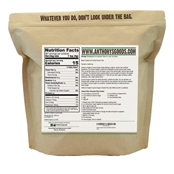 Anthony's Organic Coconut Sugar 5lbs Non-GMO Gluten Free