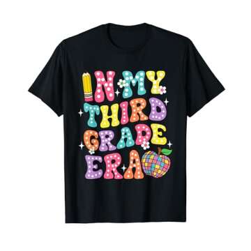 Retro Groovy In My Third Grade Era First Day Back To School T-Shirt