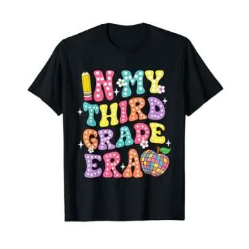 Retro Groovy In My Third Grade Era First Day Back To School T-Shirt