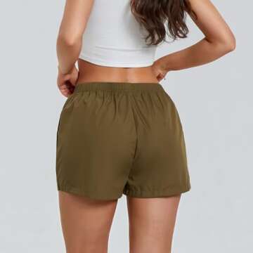 Pivanzore Y2k Plaid Shorts for Women Casual Elastic Waist Aesthetic Lounge Bottom Baggy Pajama Short...