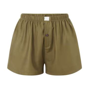 Pivanzore Y2k Plaid Shorts for Women Casual Elastic Waist Aesthetic Lounge Bottom Baggy Pajama Shorts Boxers Sleepwear