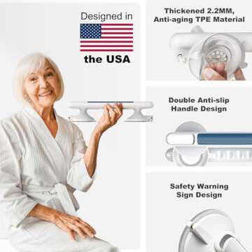 Asluco 𝗨𝗽𝗴𝗿𝗮𝗱𝗲𝗱 Grab Bars for Bathtubs & Showers, 12 inch Shower H&le for El...