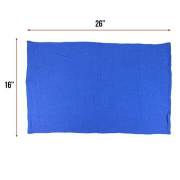 Arkwright Surgical Huck Towels - (Pack of 12) Lint Free & Highly Absorbent Pre-Treated Cotton Cleaning Cloths, Perfect for Medical, Auto Detailing, Window Glass, and Shop, 16 x 26 in, Blue