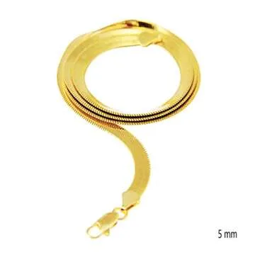 14K Gold Plated Herringbone Chain 20" & 24" Necklace Set