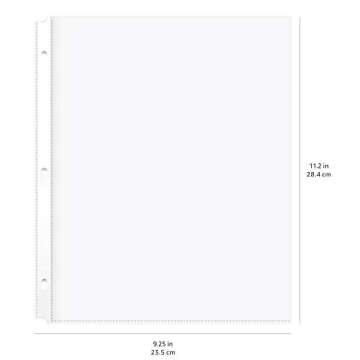 Amazon Basics Durable Clear Sheet Protectors for 3 Ring Binder, 8.5 in x 11 in, 3 holes, 200 Pack