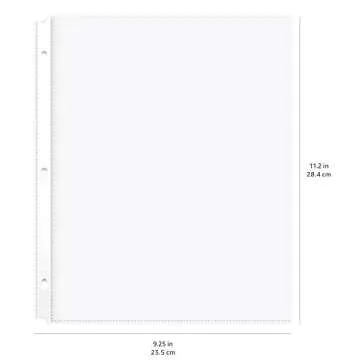 Amazon Basics Durable Clear Sheet Protectors for 3 Ring Binder, 8.5 in x 11 in, 3 holes, 200 Pack