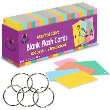 Colored Blank Flash Cards for Study & Exam Prep