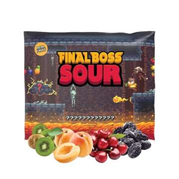 Final Boss Sour, Frankenstein Food, Extremely Sour Candy (3.5 Ounce Bags, 4 Bags Total) - Real Fruit, Extremely Sour Candy, No Artificial Ingredients