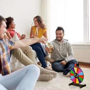 WinSpin 12" Color Prize Wheel Tabletop 14 Slots Heavy Duty Editable Spinning Wheel for Fortune Spinning Game Carnival & Tradeshow, Classic Series