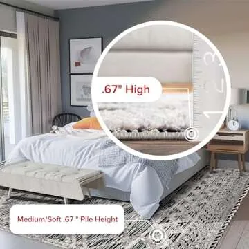 nuLOOM 5x8 Ansley Moroccan Tassel Area Rug, Grey, High-Low Textured Bohemian Design, Plush High Pile, Stain Resistant, For Bedroom, Living Room, Hallway, Entryway