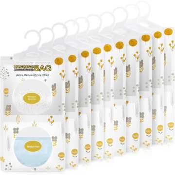 Vacplus Moisture Absorbers - Hanging Closet Dehumidifier Bags, 10 Pack, 9.8OZ