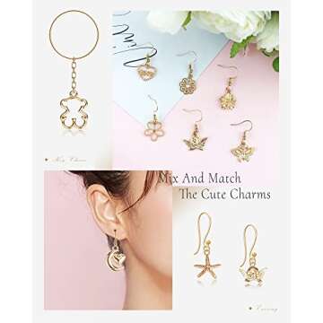 YETOOME 100 Pcs Wholesale Bulk Lots Jewelry Making Charms, Mixed Golden KC Gold Alloy Charms Pendants for Necklace Bracelet Jewelry Making and Crafting supplies