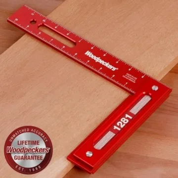 Woodpeckers 12-Inch Aluminum Precision Square for Woodworking