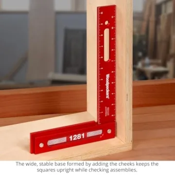 Woodpeckers 12-Inch Aluminum Precision Square for Woodworking