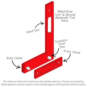Woodpeckers 12-Inch Aluminum Precision Square for Woodworking