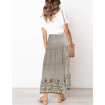 MEROKEETY Floral High Waist Maxi Skirt for Women