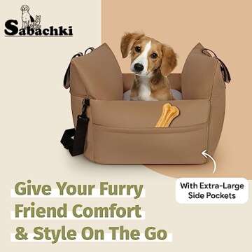 Sabachki Dog Bed Car Seat | Waterproof Dog Booster Seat for Car | Easy to Carry Dog Bed with Handles...
