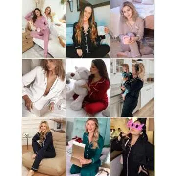 Pjmlifecoco Cozy Two Piece Set For Women Long Sleeve Womens Button Down Sleepwear Two Piece Nightwear Pj Lounge Sets Cyan Blue