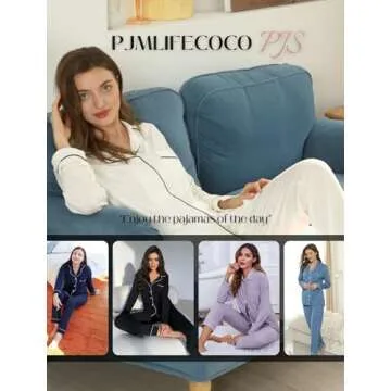 Pjmlifecoco Cozy Two Piece Set For Women Long Sleeve Womens Button Down Sleepwear Two Piece Nightwear Pj Lounge Sets Cyan Blue