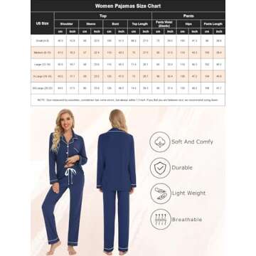 Pjmlifecoco Cozy Two Piece Set For Women Long Sleeve Womens Button Down Sleepwear Two Piece Nightwear Pj Lounge Sets Cyan Blue