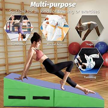 BestMassage Gymnastics Tumbling Mat Incline for All Ages