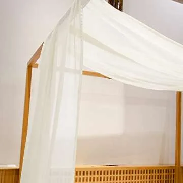 Elegant Ivory Canopy Bed Curtains for All Bed Sizes