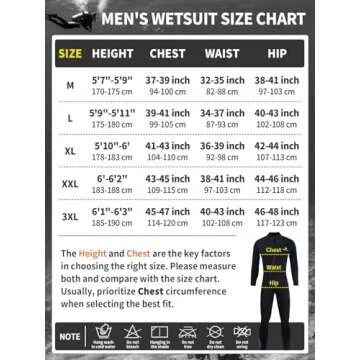 Owntop 5mm Wetsuit for Men - Long Sleeve Full Diving Suits Stretch One Piece Dive Skin UPF50+ Therma...