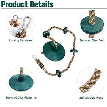 Newtion Kids Tree Swing Climbing Rope with Foot Hold Platforms,Outdoor&Indoor Swings and Accessories...