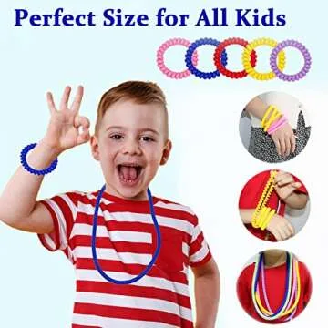 Stretchy Coil Chew Necklaces and Bracelets for Sensory Kids, 16 Pack Teething Bracelets Necklace for Boys and Girls with Autism ADHD SPD, Fidget Toys for Autistic Children Reduce Biting and Anxiety