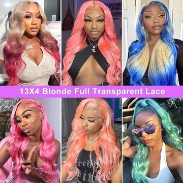 Cukoke 24 Inch Blonde Lace Front Wig Human Hair