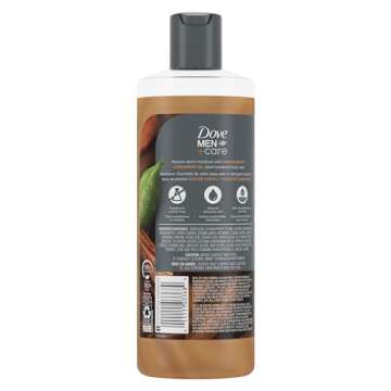 Dove Men+Care Body Wash Sandalwood + Cardamom Oil 4 Count to Rebuild Skin in the Shower with Plant-B...