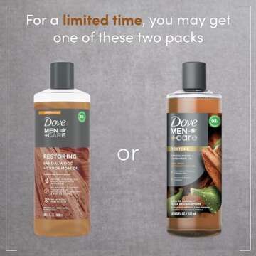 Dove Men+Care Body Wash Sandalwood + Cardamom Oil 4 Count to Rebuild Skin in the Shower with Plant-Based Cleansers and Moisturizers 18 oz