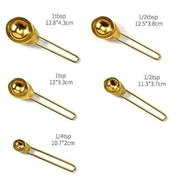 TOPZEA Gold Measuring Cups and Spoons Set of 9, Nesting Stainless Steel Measuring Cup and Measuring Spoon Kitchen Cooking Baking Utensils with Measurement for Dry and Liquid Ingredients